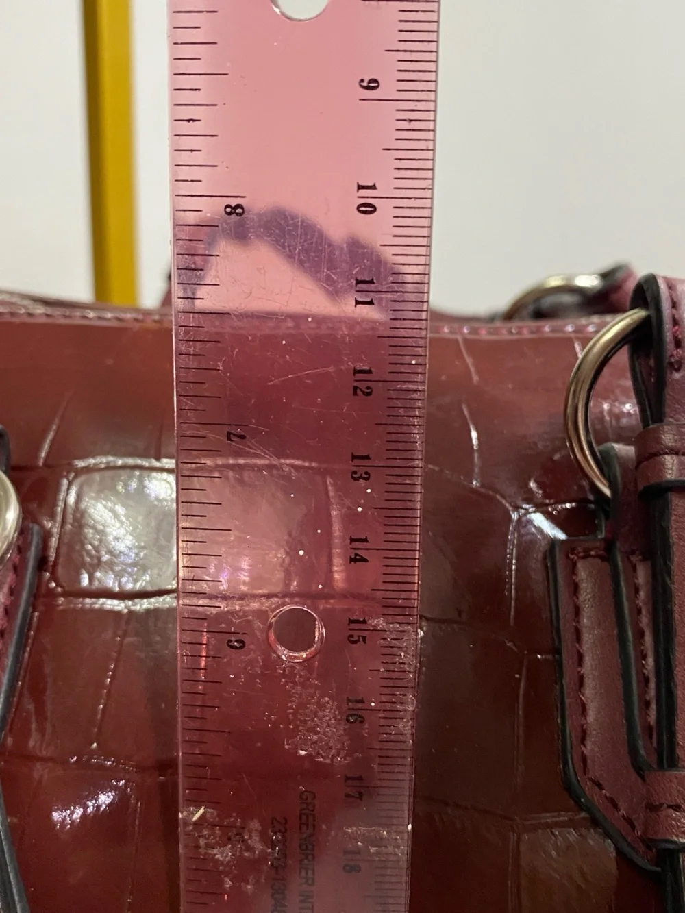 Dana Buchman Croc Embossed Burgundy Satchel Crossbody Bag